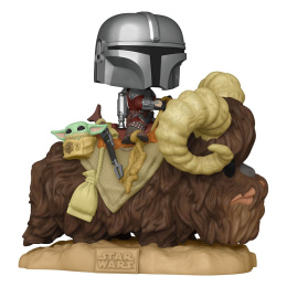 Funko POP TV: Star Wars: The Mandalorian - The Mandalorian on Bantha with Child in Bag