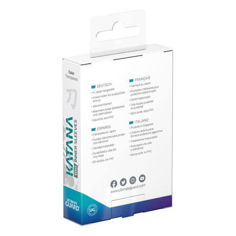 Ultimate Guard Katana Inner Sleeves Standard Size Transparent (100) [PRO-FIT]