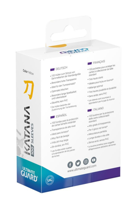 Ultimate Guard Katana Sleeves Standard Size - Yellow (100)