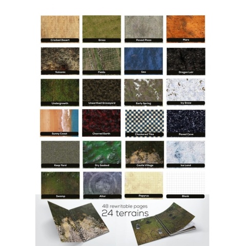 RPG Book - Fantasy Worlds - Księga RPG A4 - siatka kwadratów