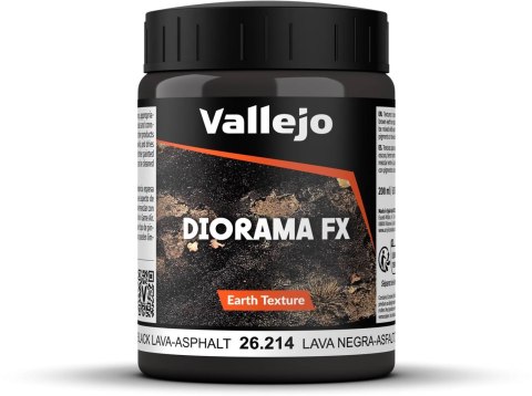 Vallejo: 26.214 - Diorama FX - Earth Textures - Black Lava-Asphalt (200 ml)