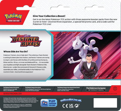 Pokemon TCG: Destined Rivals - 3-Pack Blister [Zebstrika]