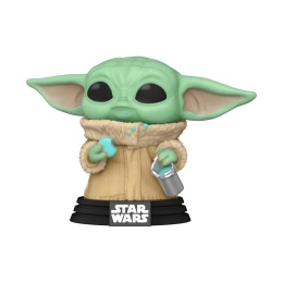 Funko POP Star Wars: The Mandalorian - Grogu with Cookies (Flocked)