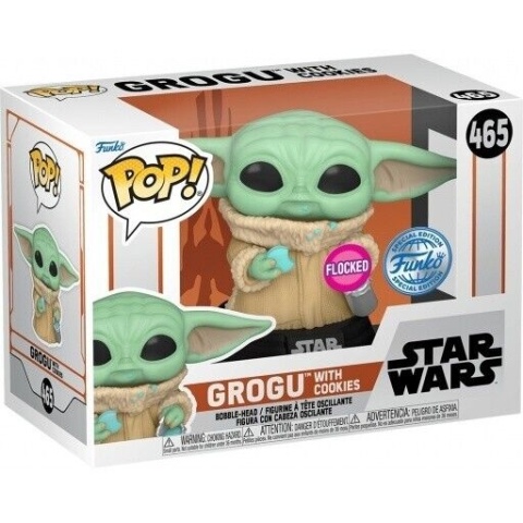 Funko POP Star Wars: The Mandalorian - Grogu with Cookies (Flocked)