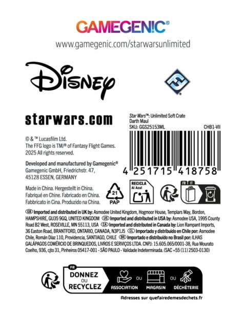 Gamegenic: Star Wars Unlimited Card Game - Soft Crate - Darth Maul
