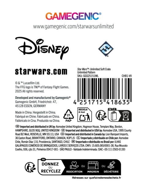 Gamegenic: Star Wars Unlimited Card Game - Soft Crate - Unlimited Pattern