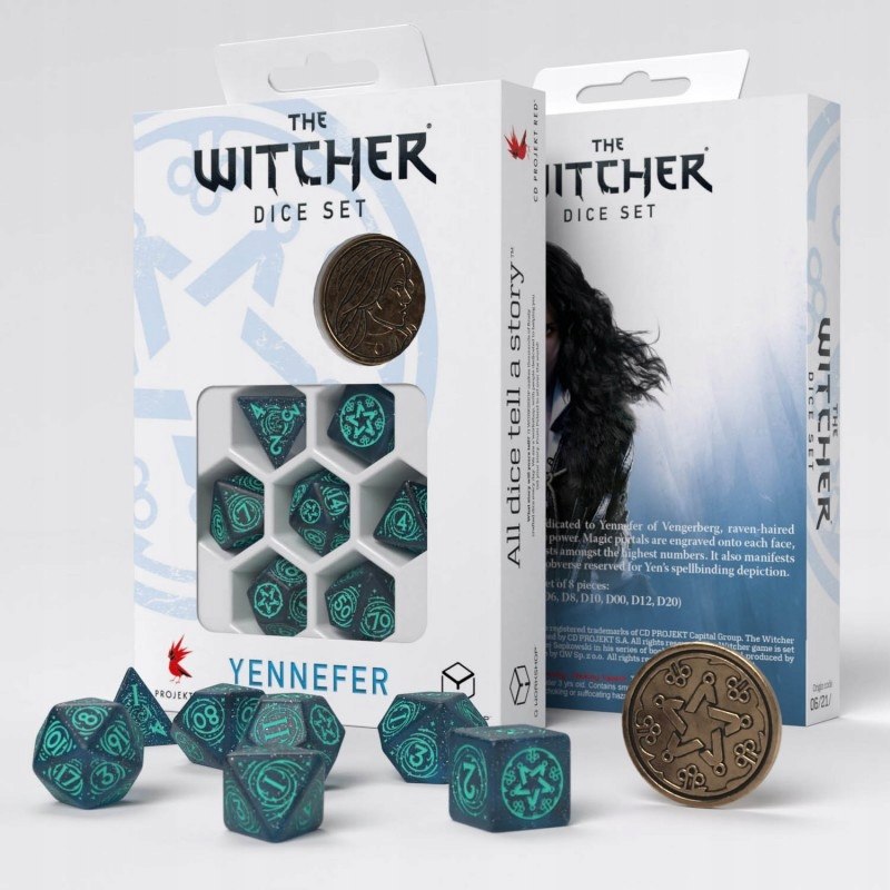 Q-WORKSHOP Kości RPG WIEDŹMIN The Witcher Yennefer Liczba ścian 4 6 8 10 12 20